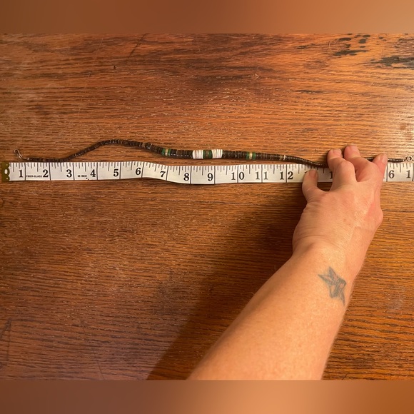 Vintage jade, brass and black brown beaded necklace - Picture 2 of 2